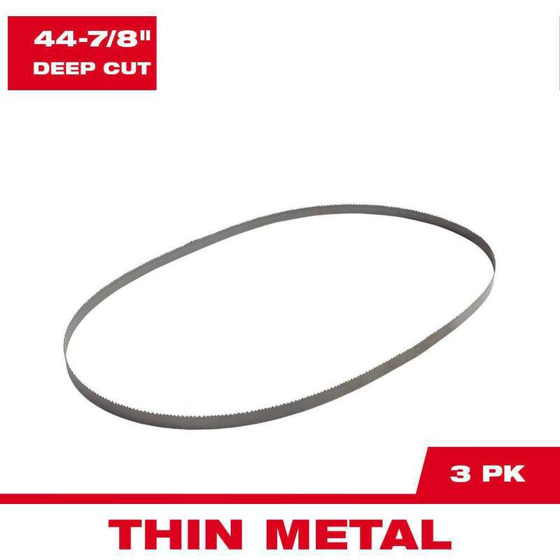 Milwaukee Hoja de Sierra de Cinta Portátil de Corte Profundo Bi-Metal 24 TPI de 44-7/8 pulgadas (Paquete de 3) Para M18 FUEL/Con cable - 48-39-0531