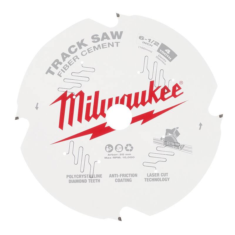 Milwaukee 6-1/2 pulgadas x 4 dientes de carburo de silicio Hoja para sierra de riel para cemento de fibra (paquete de 1) - 48-40-0670