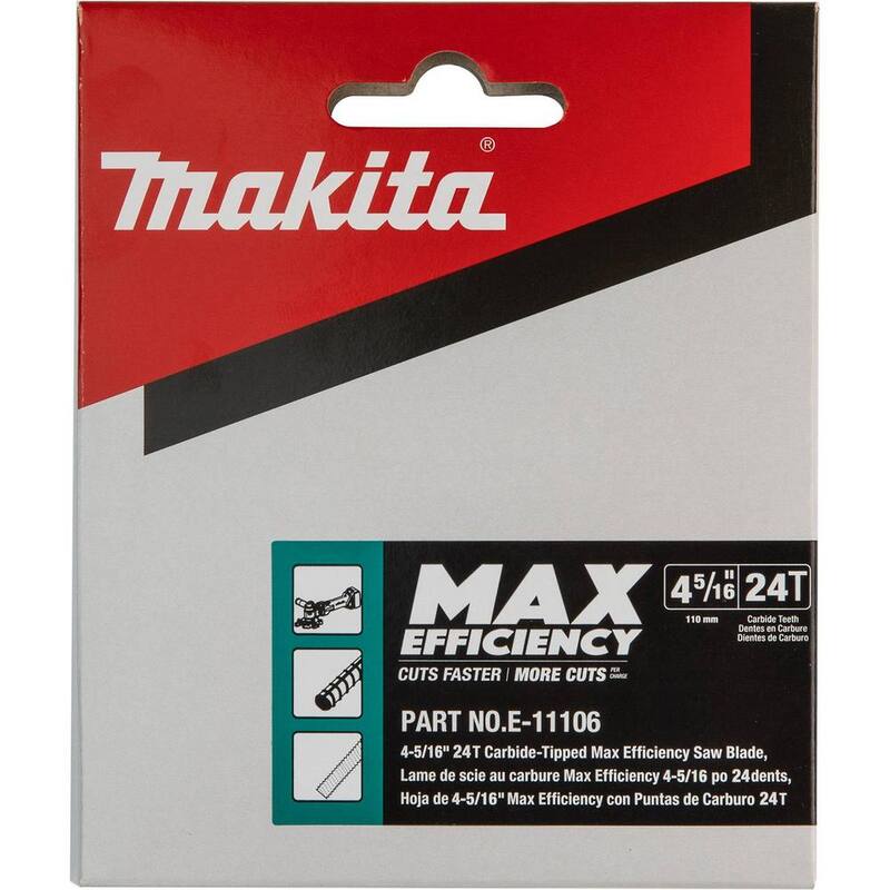 Makita 4-5/16 in. 24-Tooth Max Efficiency CERMET-Tipped Cutter Blade for Rebar and Steel Rod Cutting - E-11106

Makita 4-5/16 pulgadas 24 dientes de máxima eficiencia hoja cortadora con punta de CERMET para cortar varillas de refuerzo y barras de acero - E-11106