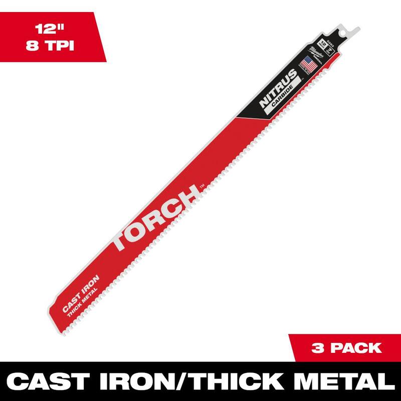 Si, por supuesto. El título traducido sería: "12 pulgadas. 8 TPI TORCH Nitrus Dientes de Carburo Hoja de Sierra Recíproca para Corte de Metal SAWZALL (Paquete de 3) - 48-00-5363"