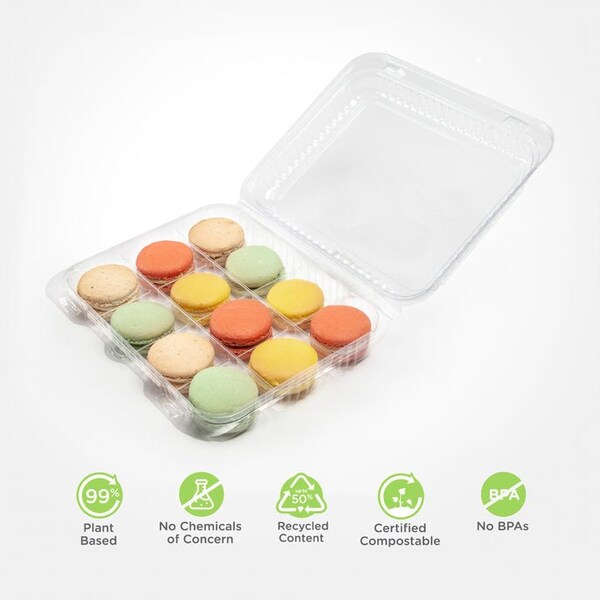 Good Natured Products 12-Pack 1.75 in. Treat Package, Crystal Clear, Pla, 250/Case, 250Pk - BXX00113