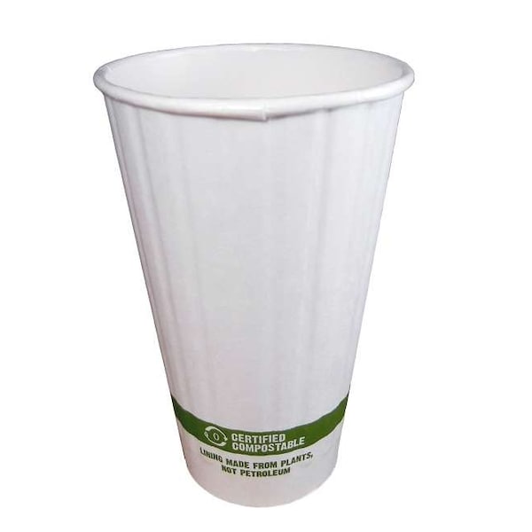 World Centric World Centric 16 oz. Double Wall Hot Bowl With Bio Lining, PK600 - CU-PA-16D