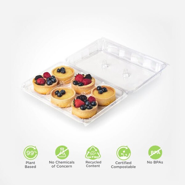 Good Natured Products 6-Pack 3 in. Donut & Bar Package, Crystal Clear, Pla, 100/Case, 100Pk - BXX00160