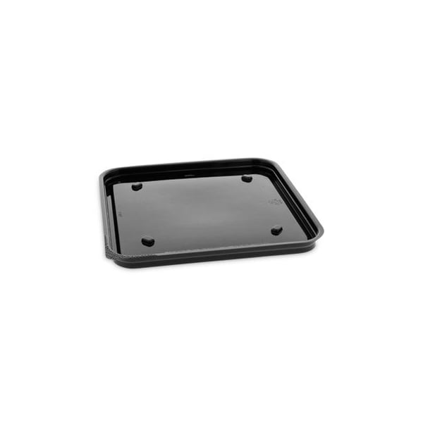 Pactiv RECYCLED PLASTIC SQUARE BASE, 7.5 X 7.5 X 0.56, BLACK, 195PK - 75SBASE