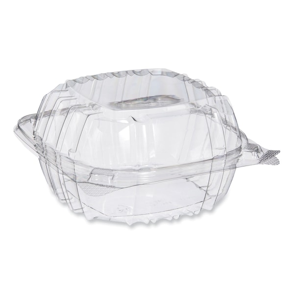 Dart ClearSeal Hinged-Lid Plastic Containers, 5.86w x 3.11h, Clear, Plastic, 500PK - PET57PST1