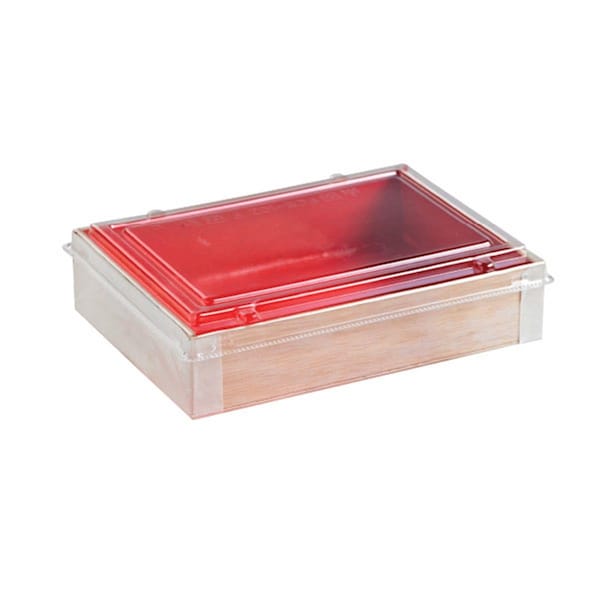 Packnwood Wooden Folding Box With Red Shiny Interior - 24 Oz., 100PK - 210SAMRED120