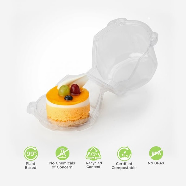 Good Natured Products Single 3.75 in. Dessert Package, Crystal Clear, Pla, 300/Case, 300Pk - BXX00122