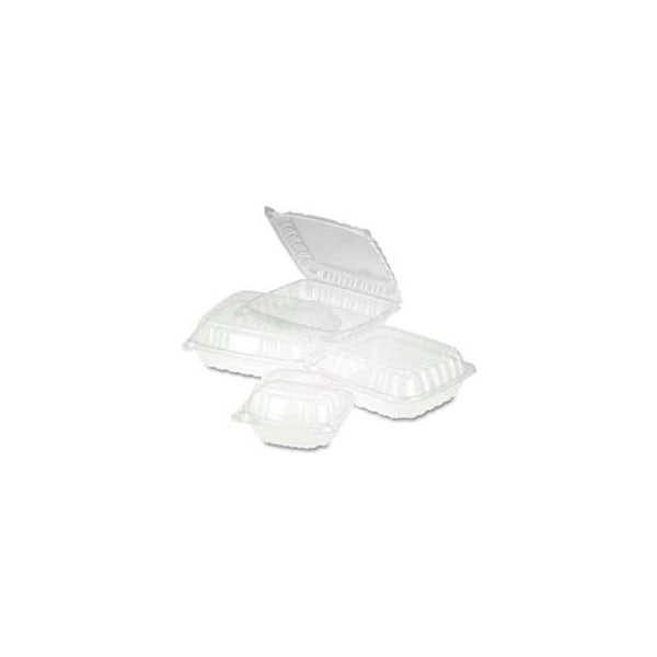 Lagasse DART DCCC89PST1, ClearSeal Plastic Hinged Container, 8-5/16 x 8-5/16 x 2, Clear, 250/Carton - DCCC89PST1
