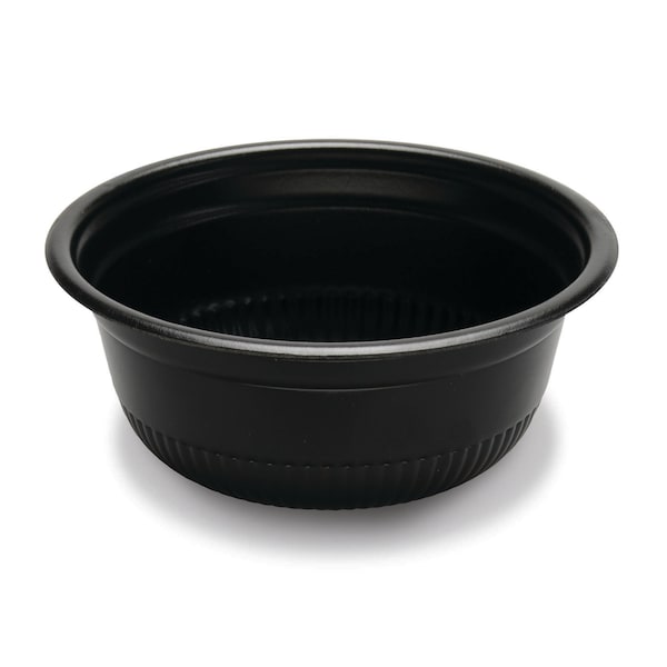 D & W Fine Pack 6 oz. 1 Compartment Carry Out Black Plastic Container, PK1000 - CF765-060