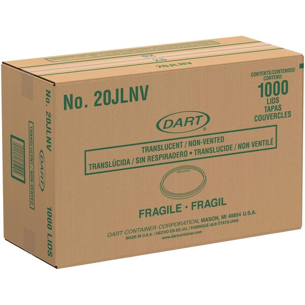Solo Non-Vented Cup Lids, Fits 30 oz to 32 oz Foam Cups, 5-16 oz Food Containers, Translucent, 1000PK - 20JLNV