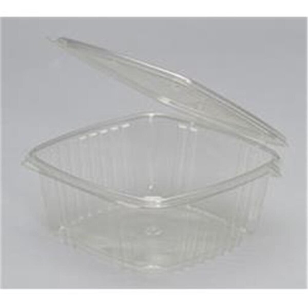 Genpak AD64 CPC 64 oz Hinged Deli Plastic Container, 200PK - AD64  CPC