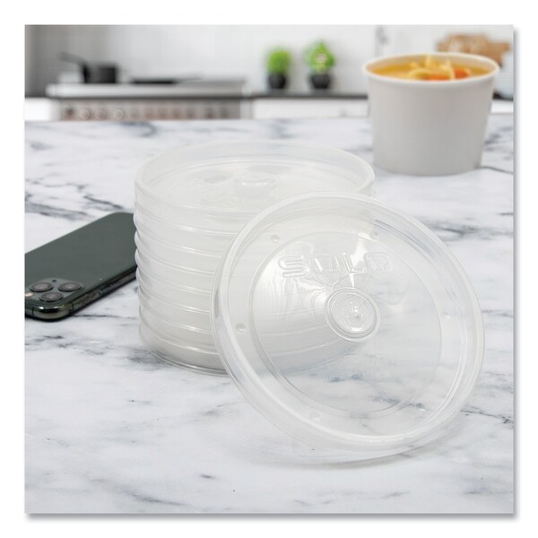 Solo Polypropylene Vented Food Container Lids, Recessed, For 32 oz Containers, Clear, 1000PK - LPH432-0090