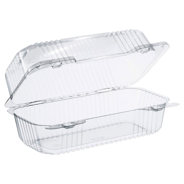 Dart StayLock Clear Hinged Lid Containers, 4.5 x 8.5 x 3.6, Clear, Plastic, 250PK - C19UT1