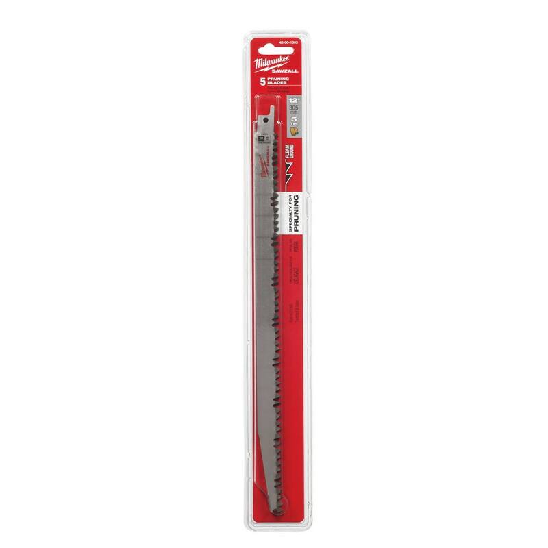 Milwaukee 12 pulgadas 5 TPI Hoja de poda para sierra de recíproca SAWZALL (paquete de 5) - 48-00-1303