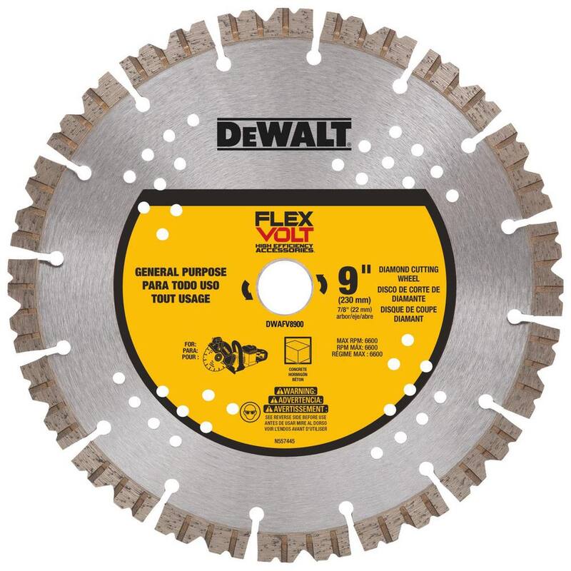 Hoja de sierra de corte de concreto de diamante DEWALT Flexvolt de 9 pulgadas - DWAFV8900