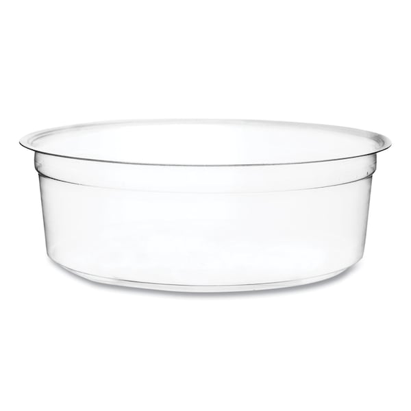 Vegware Round Deli Pots, 8 oz, 4.6" Diameter x 1.5"h, Clear, Plastic, PK500 - CF-DC-08