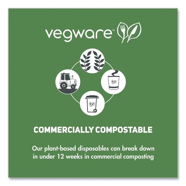 Vegware Round Deli Pots, 8 oz, 4.6" Diameter x 1.5"h, Clear, Plastic, PK500 - CF-DC-08