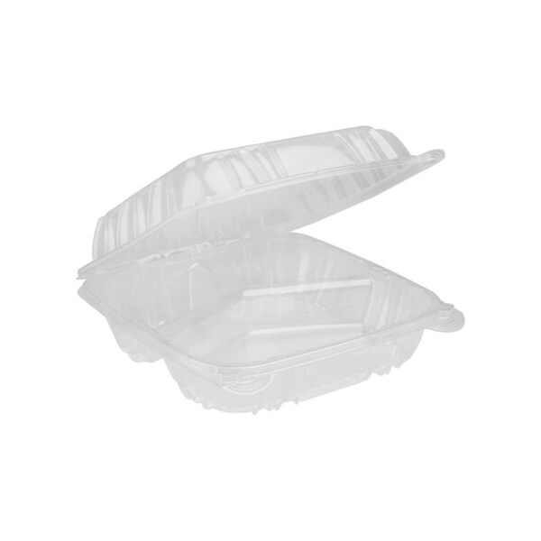 Alimentacion 8 in. Sensation Hinged Lid 3-Compartment Container, Clear - AL3209420