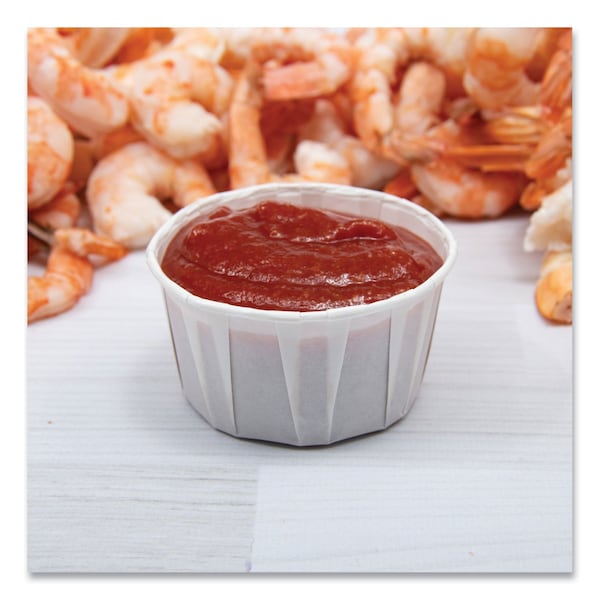 Solo Paper Portion Cups, ProPlanet Seal, 3.25 oz, White, 5000PK - 325-2050