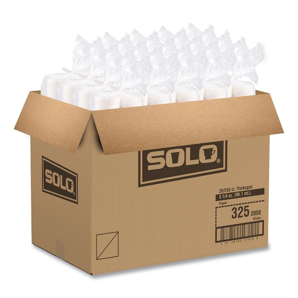 Solo Paper Portion Cups, ProPlanet Seal, 3.25 oz, White, 5000PK - 325-2050