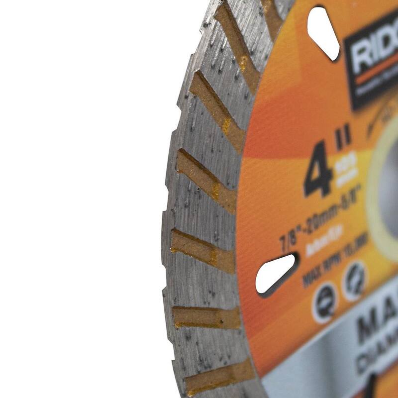 RIDGID 4 pulgadas. Hoja de sierra de diamante con borde turbo para corte de albañilería - 25-TB40IP