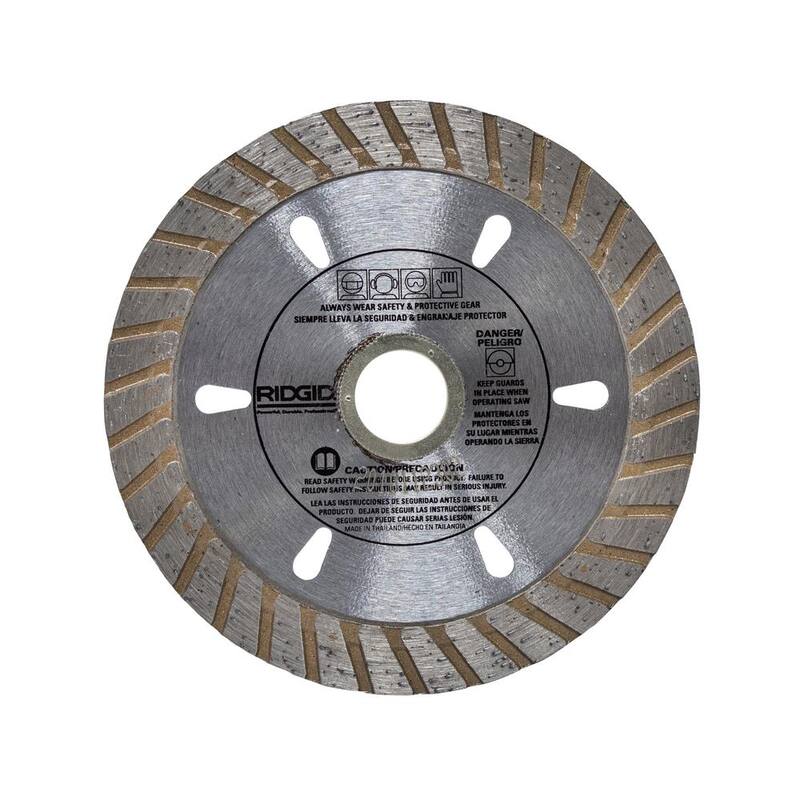 RIDGID 4 pulgadas. Hoja de sierra de diamante con borde turbo para corte de albañilería - 25-TB40IP