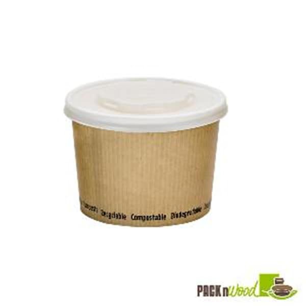 Packnwood Soup Cup with Rippled Kraft Design - 16 oz - 210PLAS16