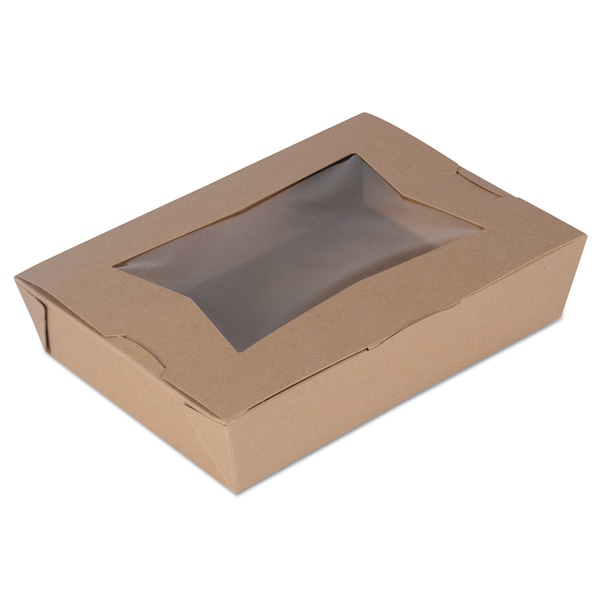 Sct ChampPak Window Carryout Boxes, No 2, 7.75 x 5.5 x 1.88, Kraft, Paper, 200PK - SCH 07320
