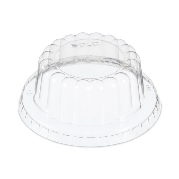 Solo Flat-Top Dome PET Plastic Lids, For 3.5 oz Containers, 3.13 in. Diameter x 1.25 in.h, Clear, 1000PK - DF35-0090