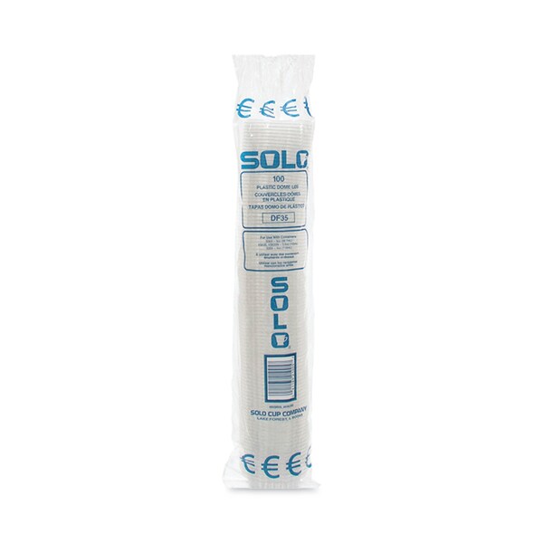 Solo Flat-Top Dome PET Plastic Lids, For 3.5 oz Containers, 3.13 in. Diameter x 1.25 in.h, Clear, 1000PK - DF35-0090