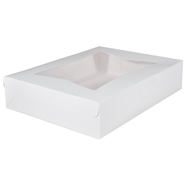 Sct White Window Bakery Boxes with Tuck-in Lid, 19 x 14 x 6.5, White, Paper, 50PK - SCH 23133