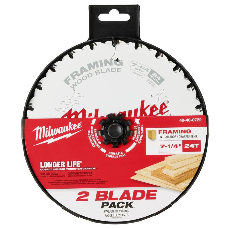 Milwaukee Hoja de sierra circular para armazones de 7-1/4 pulgadas y 24 dientes (paquete de 6) - 48-40-0722-48-40-0722-48-40-0722