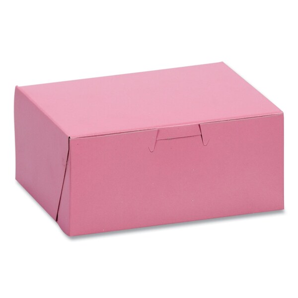 Sct Pink One-Piece Non-Window Bakery Box, 6 x 4.5 x 2.75, Pink, Paper, 250PK - SCH 0803