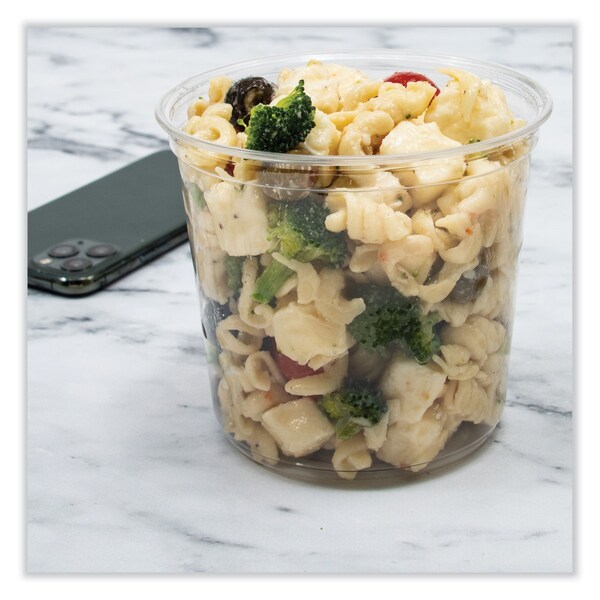 Dart Microgourmet Plastic Deli Container, 24 oz, 4.7 in. Diameter x 4.1 in.h, Translucent, 500PK - MN24-0100