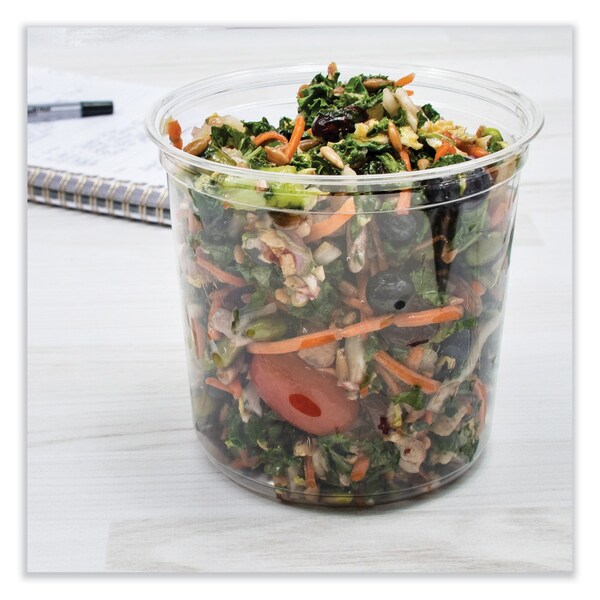 Dart Microgourmet Plastic Deli Container, 24 oz, 4.7 in. Diameter x 4.1 in.h, Translucent, 500PK - MN24-0100