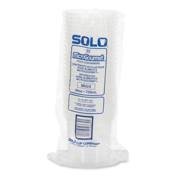 Dart Microgourmet Plastic Deli Container, 24 oz, 4.7 in. Diameter x 4.1 in.h, Translucent, 500PK - MN24-0100