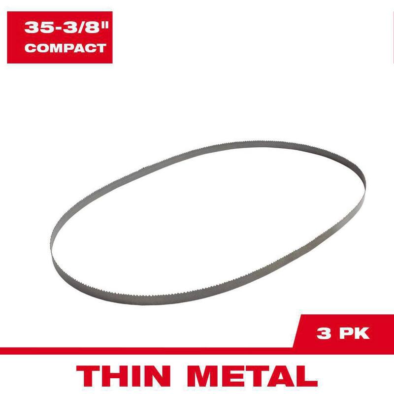 Milwaukee 35-3/8 pulgadas 14 TPI Compact Bi-Metal Band Saw Blade (paquete de 3) Para Sierra de cinta compacta M18 FUEL/Corded - 48-39-0519.