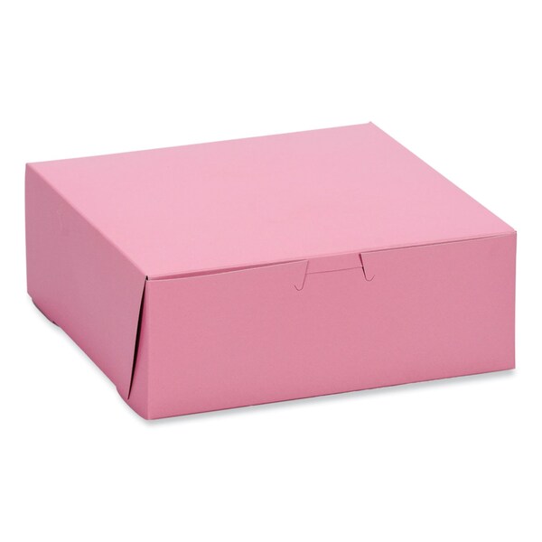 Sct Pink One-Piece Non-Window Bakery Box, 8 x 8 x 3, Pink, Paper, 250PK - SCH 0837