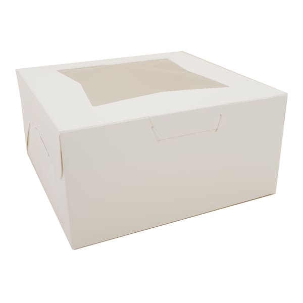 Sct White Window Bakery Boxes with Tuck-in Lid, 10 x 10 x 5, White, Paper, 150PK - SCH 23053
