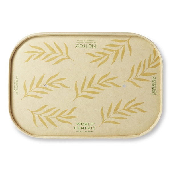 World Centric Paper Lids for Containers, 4.7 x 6.8, Natural, Paper, 300PK - CTL-NT-16
