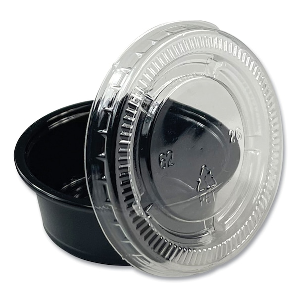 Boardwalk Souffle/Portion Cups, 1.5 oz, Polypropylene, Black, 2500PK - BWKPRTN15BL