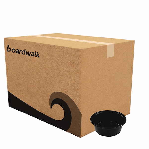 Boardwalk Souffle/Portion Cups, 1.5 oz, Polypropylene, Black, 2500PK - BWKPRTN15BL