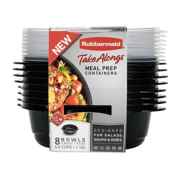 Rubbermaid Rubbermaid Take Alongs 5 cups Black Food Container and Lid 8 pk - 2077545