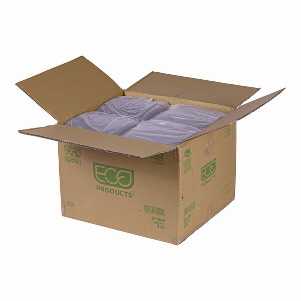 Eco-Products Renewable and Compostable Rectangular Deli Containers, 48 oz, 8 x 6 x 2, Clear, PK200, 200PK - EP-RC48