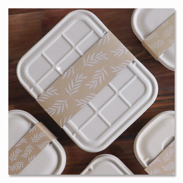 World Centric Fiber Container Sleeves, World Centric Leaf Design, 10", Natural, PK800 - SLPATR60