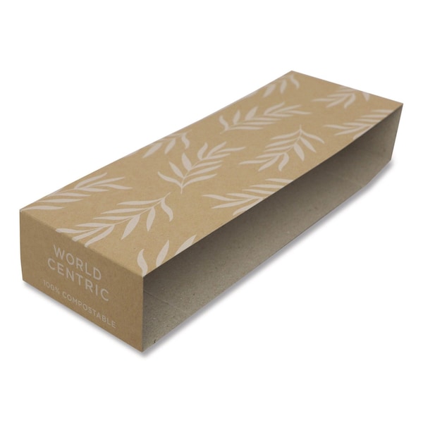 World Centric Fiber Container Sleeves, World Centric Leaf Design, 10", Natural, PK800 - SLPATR60