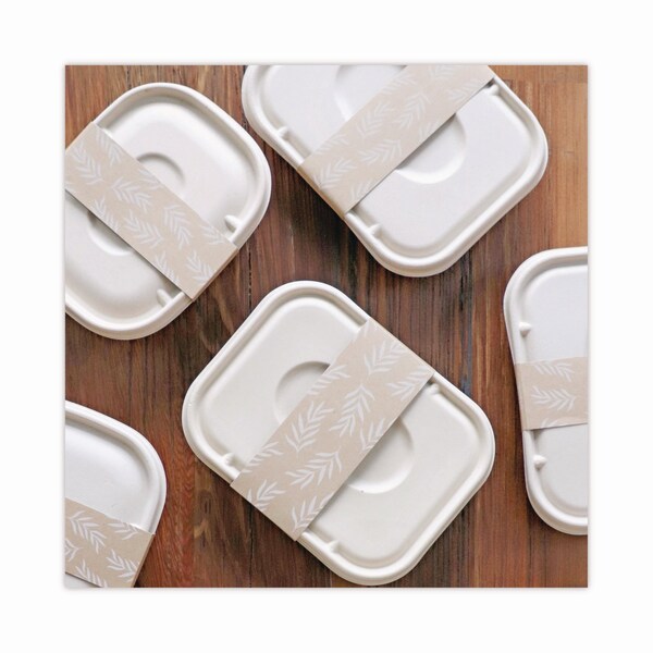 World Centric Fiber Container Sleeves, World Centric Leaf Design, 10", Natural, PK800 - SLPATR60