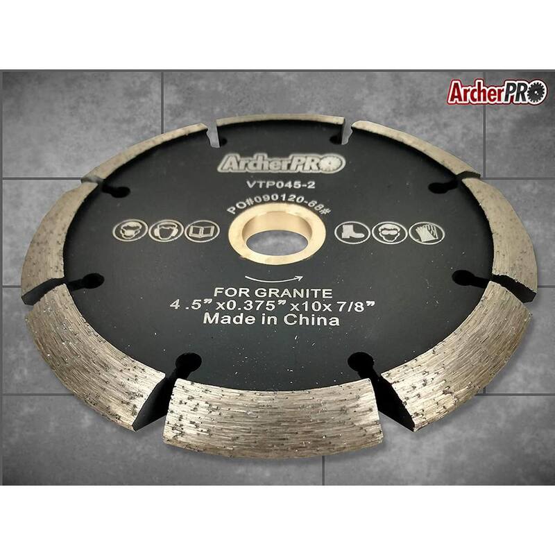 Archer USA 4.5 pulgadas. Disco diamantado de caza grietas para reparación de concreto - VTP045-2