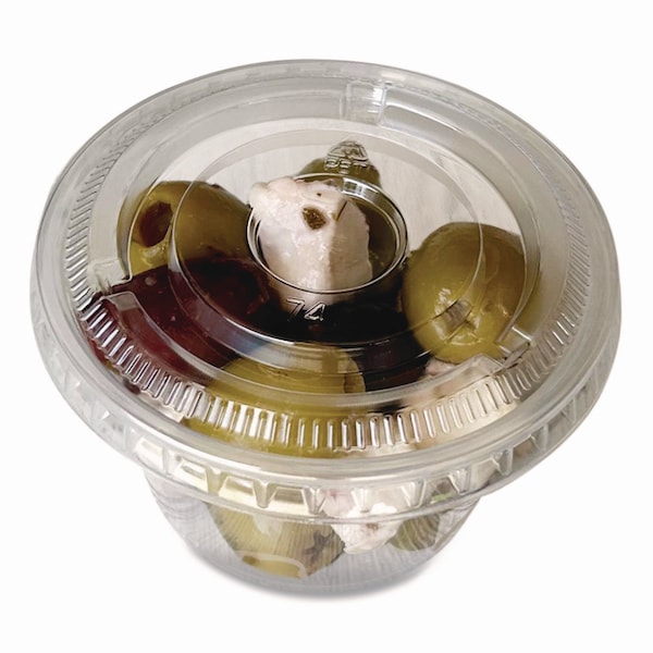 Boardwalk Souffle/Portion Cup Lids, Fits 3.25 oz to 5.5 oz Portion Cups, Clear, 2500PK - BWKPRTLID4