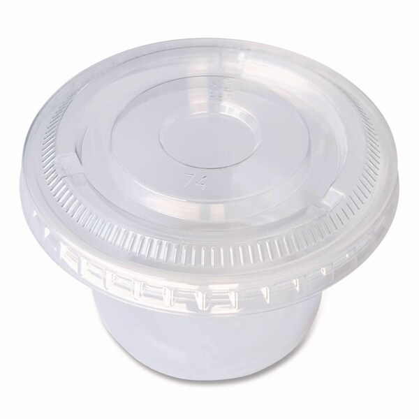 Boardwalk Souffle/Portion Cup Lids, Fits 3.25 oz to 5.5 oz Portion Cups, Clear, 2500PK - BWKPRTLID4